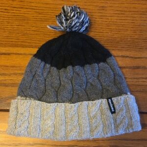 Patagonia Black and Gray Knit Beanie